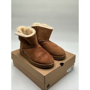 UGG Mini Bailey Bow II 1016501-CHE Women US 11 Chestnut Sheepskin Boots Ebay1108